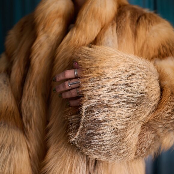 Amazing Red Fox Fur Coat Vintage 80's - Picture 6 of 13